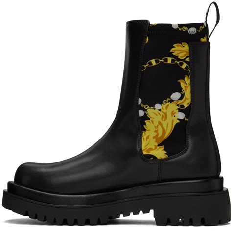 logo platform chelsea boot versace|Black Printed Chelsea Boots by Versace Jeans Couture on Sale.